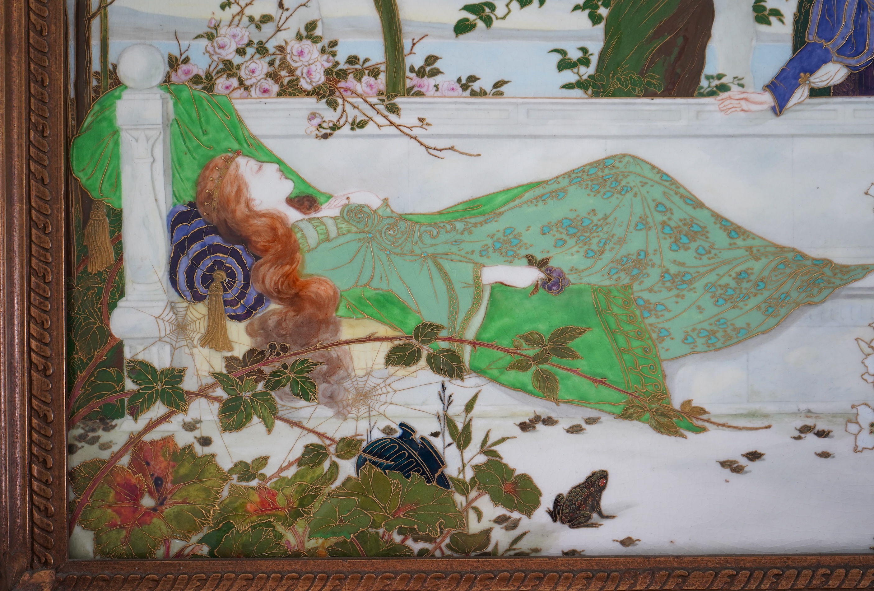 Charles Noke (1858-1941) and William G. Hodkinson (1880-1920) for Royal Doulton: An impressive Pre-Raphaelite style plaque